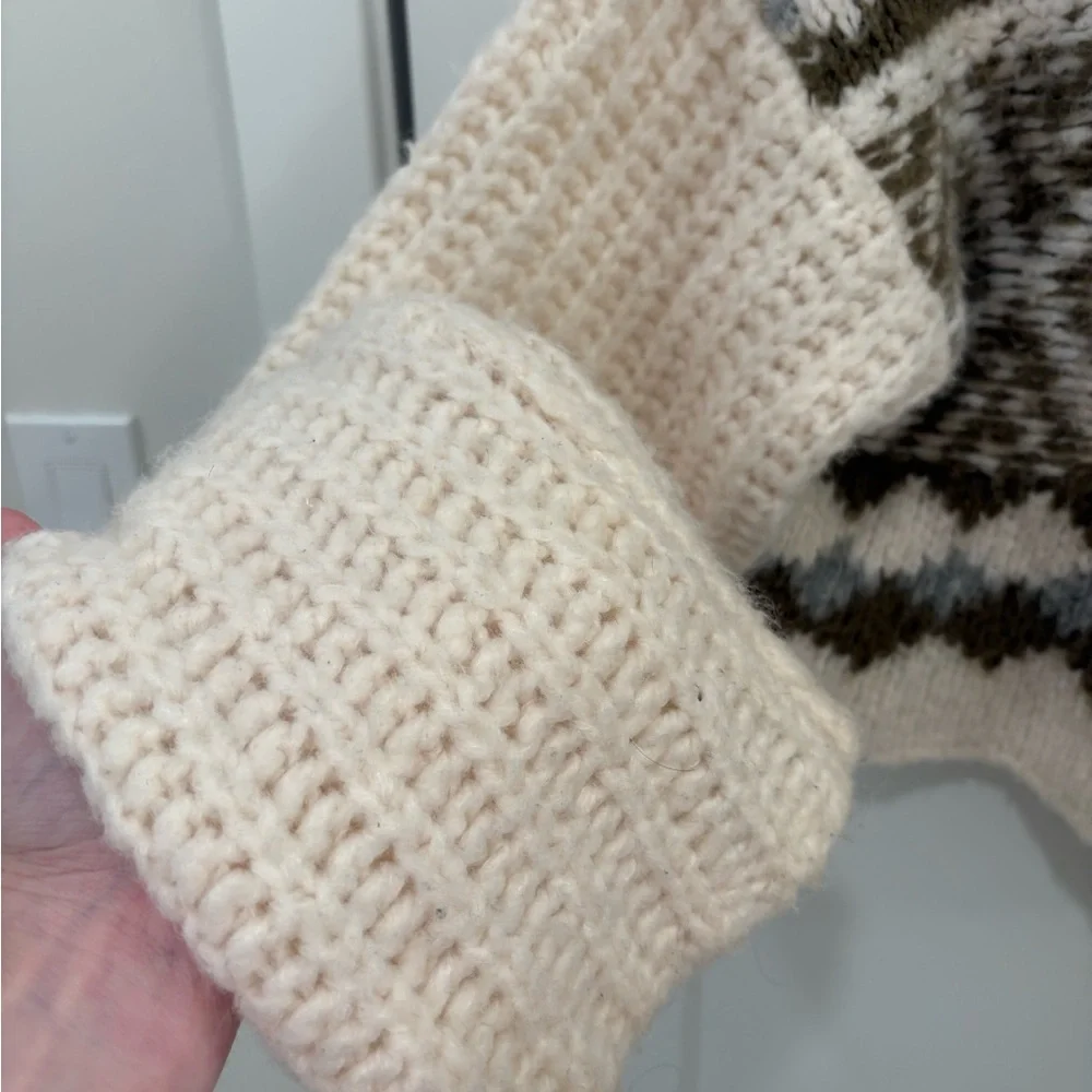 Free People Fair Isle Alpine Knit Wool Alpaca Blend Sweater Size XS - Picture 5 of 14